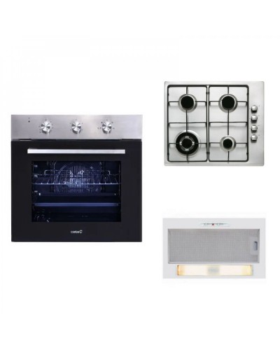 Газовая варочная панель Cata GI6031X + Электрический духовой шкаф CATA ME6206X + Вытяжка Cata G45WH/C